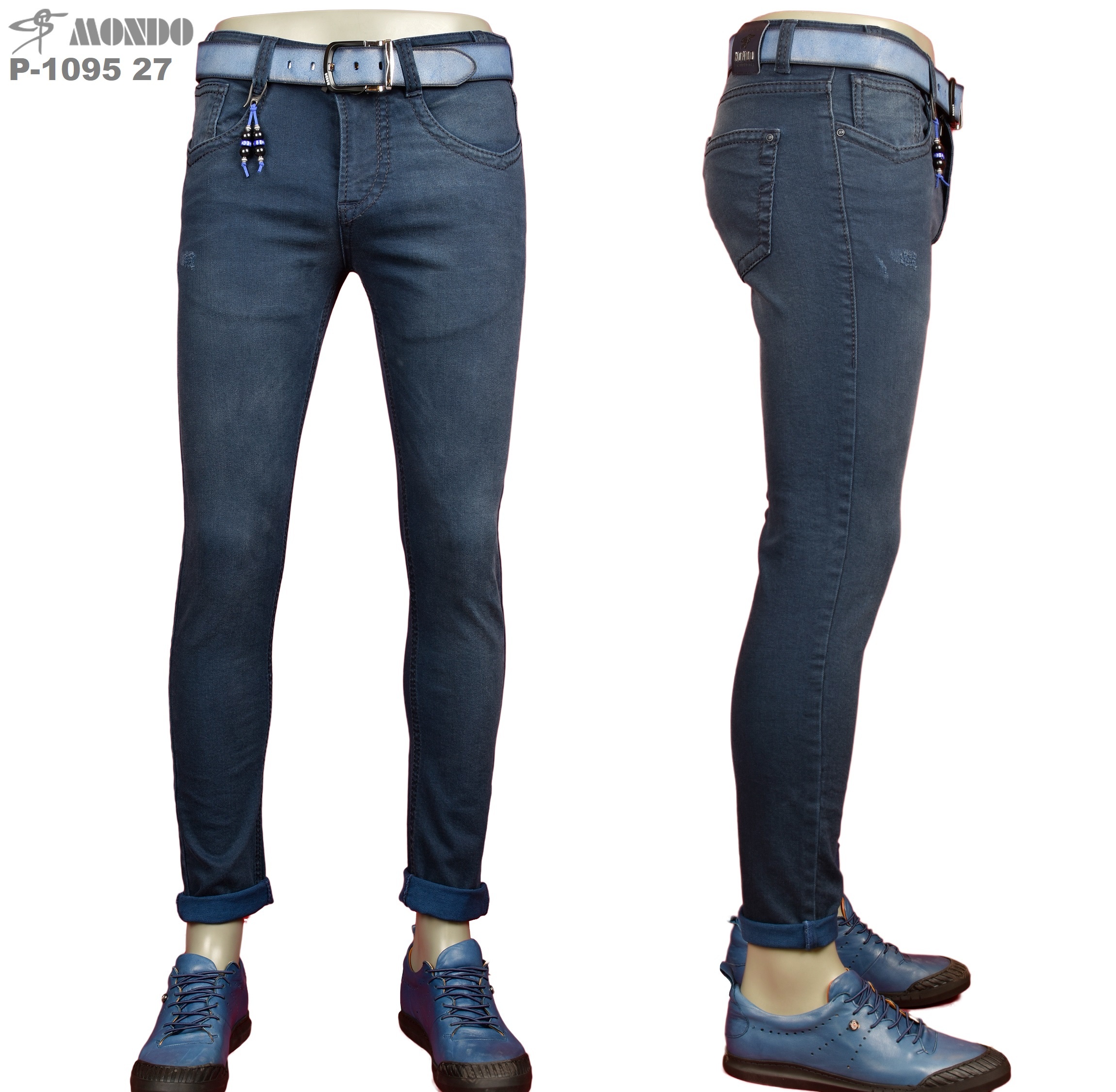 JEANS blau braun rot p-1095