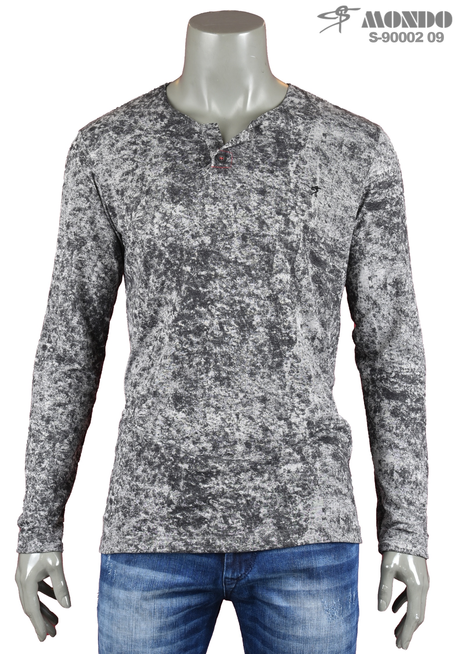 Shirt Grau Langarm S-90002
